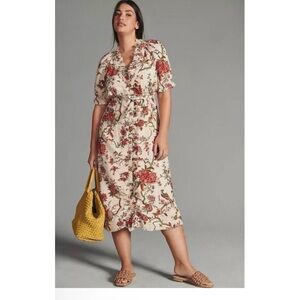 Anthropologie Floral Ruffle-Collar Buttondown
Dress Pilcro